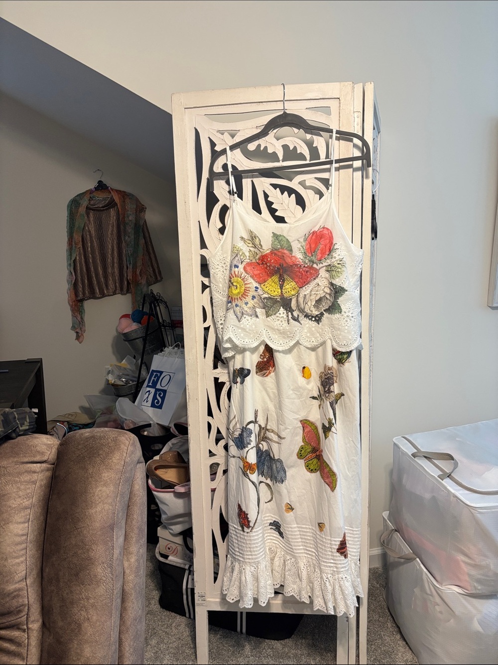 Women's Floral Embroidered White Sundress